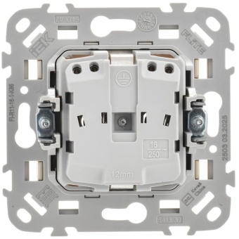 Розетка СП FLITE РС11-1-ФлСл 16А с заземл. без защ. шторок безвинтовое крепление механизм сливочный IEK FI-R11-16-1-K86