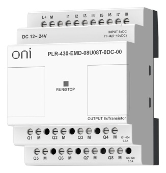 Модуль расширения входов выходов ПЛК 430 4 DI 4 UI (0-10В/DI) 8 TO 24В DC ONI PLR-430-EMD-08U08T-0DC-00