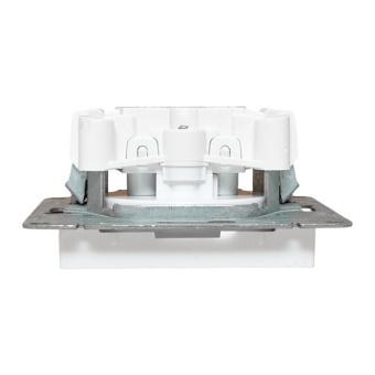 Розетка СП Эпика 16А без заземл. без шторок механизм бел. EKF UP1-SOW-100