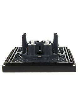 Розетка 2-м СП FORTE&PIANO FP126 10А без заземл. без защ. шторок безвинт. крепл. черн. IEK FP-R20-10-1-K02