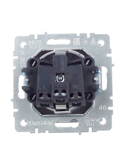 Розетка BRITE РСбш10-3-44-БрС 16А IP44 с заземл. защ. шторки с крышкой механизм сталь IEK BR-R16-16-44-K46