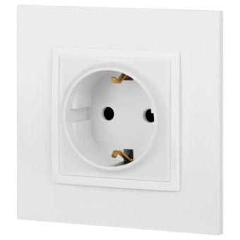 Розетка Elegance 14-2102-01М 16А 250В 2P+E Schuko защ. шторки матов. бел. Эра Б0065804