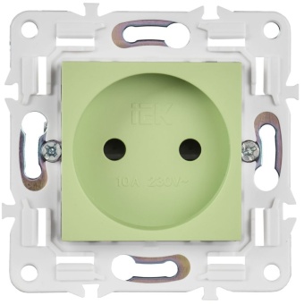 Розетка SKANDY 10А без заземл. защ. шторки SK-R01G мятный IEK SK-R13-10-K06