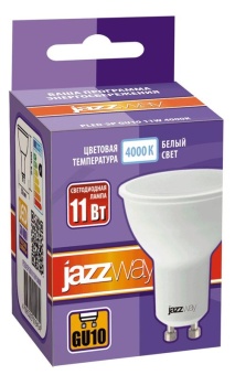 Лампа светодиодная PLED-SP 11Вт PAR16 4000К нейтр. бел. GU10 230В 50Гц JazzWay 5019485