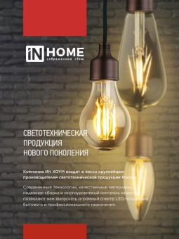 Лампа светодиодная филаментная LED-СВЕЧА-deco свеча прозрачная 15Вт 230В E14 6500К 1455лм IN HOME 4690612055961
