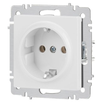 Розетка 1-м СП Accent 6-202-01М 16А IP20 250В 2P+E Schuko бел. матов. Intro Б0063681