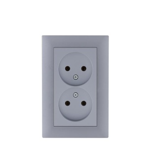 Розетка 2-я Karea RIZZ STAR без заземл. сер. Makel 88065017