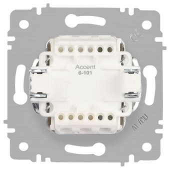 Выключатель 1-кл. СП Accent 6-101-09 10А IP20 250В AL/CU титан Intro Б0063440