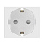 Розетка 1-м 2мод. Viva 16А IP20 2P+E с заземл. защ. шторки бел. DKC 45005