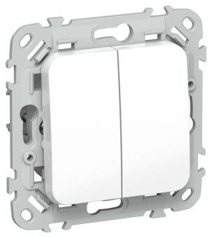 Выключатель проходной 2-кл. СП FLITE ВС62-1-0-ФлБ 10А механизм бел. IEK FI-V22-0-10-1-K01
