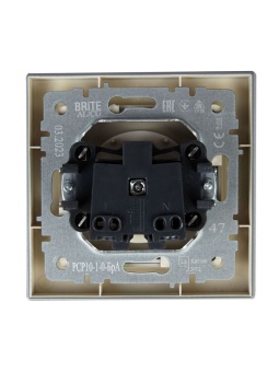 Розетка СП BRITE РСР10-1-0-БрА 10А в сборе без заземл. без защ. шторок алюм. IEK BR-R10-10-K47-F