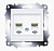 Розетка телефонная 2-м Cosmo RJ11 механизм бел. ABB 619-010200-222