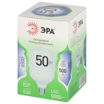 Лампа светодиодная GREEN LINE POWER T100-50W-865-E27/E40 GL 50Вт колокол 6500К свет холод. E27/E40 Эра Б0067036