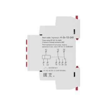 Реле времени RT-2C 12-240В 2 регулир. порога времени 2 исп. конт. PROxima EKF rt-2c-12-240