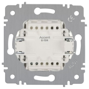 Выключатель 2-кл. СП Accent 6-104-01 10А IP20 250В AL/CU бел. Intro Б0063452