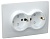 Розетка 2-м СП Кварта РСш12-3-КБ 16А IP20 с заземл. защ. шторки керамика бел. GENERICA ERK24-K01-16-K