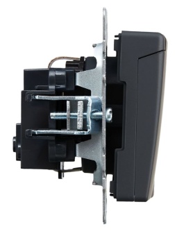 Розетка BRITE РСбш10-3-БрГ 16А IP20 с заземл. защ. шторки с крышкой механизм графит IEK BR-R16-16-K53