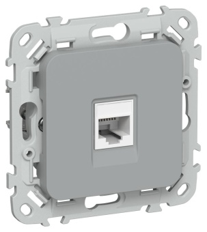 Розетка компьютерная СП FLITE РК6-1-0-ФлС RJ45 кат.6 UTP механизм сер. IEK FI-K12-2-K03
