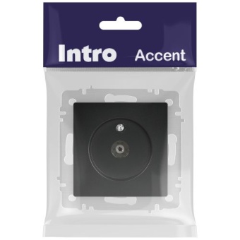 Розетка телевизионная одиночная TV СП Accent 6-301-05 IP20 антрацит Intro