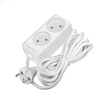 Удлинитель 2х3м без заземл. 10А IP20 2.2кВт ПВС 2х1 бел. DOMTOK 2346