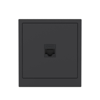 Розетка компьютерная 1-м KANT RJ45 кат.5E без шторки черн. уголь DKC 7012663
