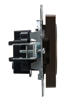 Розетка 1-м СП BRITE РС10-1-0-БрТБ 10А без заземл. без защ. шторок механизм бронза IEK BR-R10-10-K45