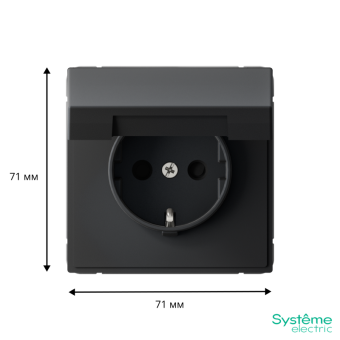 Розетка ArtGallery 16А IP20 с заземл. со шторками с крышкой быстрозажим. клем. механизм карбон SE GAL001046S