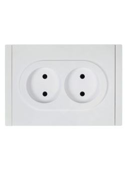 Розетка 2-м СП FORTE&PIANO FP226 10А без заземл. без защ. шторок безвинт. крепл. бел. IEK FP-R20-10-1-K01