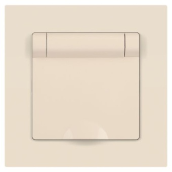 Розетка 1-м СП Accent 6-203-02 16А IP20 250В 2P+E Schuko с крышкой сл.кость Intro Б0063716
