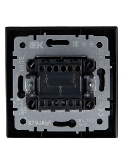 Выключатель 2-кл. СП BRITE ВСР10-2-0-БрЧ 10А в сборе черн. IEK BR-V20-0-10-K02-F