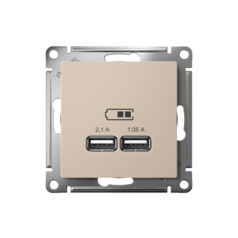 Розетка USB AtlasDesign тип A+A 5В/2.1А 2х5В/1.05А механизм песочн. SE ATN001233