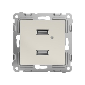 Розетка 2-м USB СП Pixel тип A+A 5В 1х2.1А 2х1.05А механизм беж. TOKOV ELECTRIC TKE-PX-2USB-C02