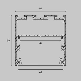 Профиль накладной/подвесной 50х50 алюм. Maytoni ALM-5050-S-2M