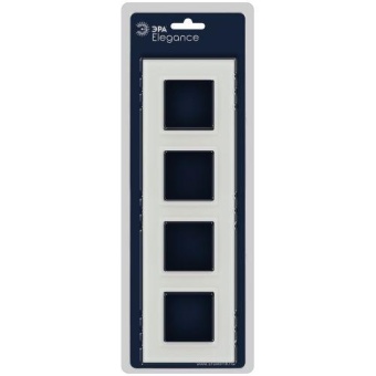 Рамка 4-м Elegance 14-5104-01М для розеток и выключателей стекло матов. бел. Эра Б0065838