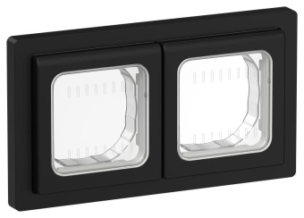 Рамка 2-м СП FLITE Рпро-2-55-ФлЧ IP55 черн. IEK FI-M20-32-55-K02