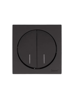 Выключатель 2-кл. СП OSEN 10А IP20 с подсветкой механизм черн. бархат LEZARD 743-4288-112