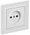 Розетка BRITE РСР10-1-0-БрАБ 10А в сборе без заземл. без защ. шторок арктич. бел. IEK BR-R10-10-K91-F