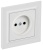 Розетка BRITE РСР10-1-0-БрАБ 10А в сборе без заземл. без защ. шторок арктич. бел. IEK BR-R10-10-K91-F