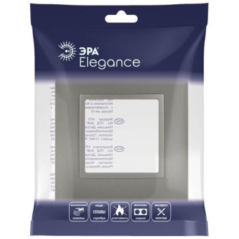 Рамка 1-м Elegance 14-5011-16 Classic для розеток и выключателей титан Эра Б0065823