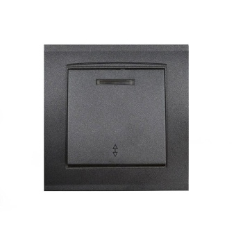 Переключатель проходной 1-кл. СП Бриллиант 10А IP20 с подсветкой в сборе графит Universal 7947380