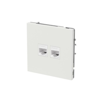 Розетка компьютерная 2-м KANT RJ45 кат.6A без шторки бел. песок DKC 7010674