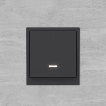 Переключатель 2-кл. KANT с подсветкой черн. уголь DKC 7012144