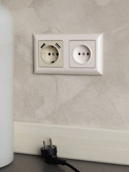 Розетка 1-м СП BRITE РС10-1-0-БрЖ 10А без заземл. без защ. шторок механизм жемчуж. IEK BR-R10-10-K36