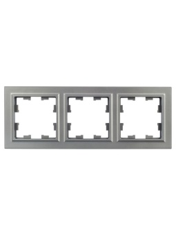 Рамка 3-м BRITE РУ-3-БрС сталь IEK BR-M32-K46