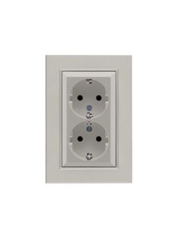 Розетка 2-я Karea LINE STAR с заземл. жемчуж. Makel 86100082