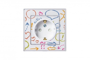 Розетка 1-м СП AtlasDesign Art 16А IP20 с заземл. защ. шторки механизм бел. SE ATN200145