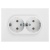 Розетка 2-м СП Accent 6-205-01 16А IP20 250В 2P+E Schuko AL/CU бел. Intro Б0063485