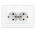 Розетка 2-м СП Афина 16А IP20 с заземл. в сборе бел. Universal A0128