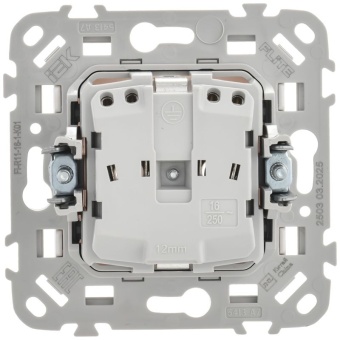Розетка СП FLITE РС11-1-ФлБ 16А с заземл. без защ. шторок безвинтовое крепление механизм бел. IEK FI-R11-16-1-K01