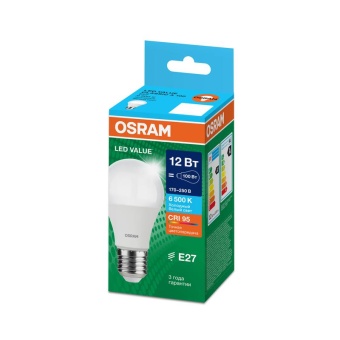 Лампа светодиодная LED G4 Value LVCLA100 12W/965 CRI95 12Вт 6500К 1200лм грушевидная матов. E27 170-250В OSRAM 4058075579064